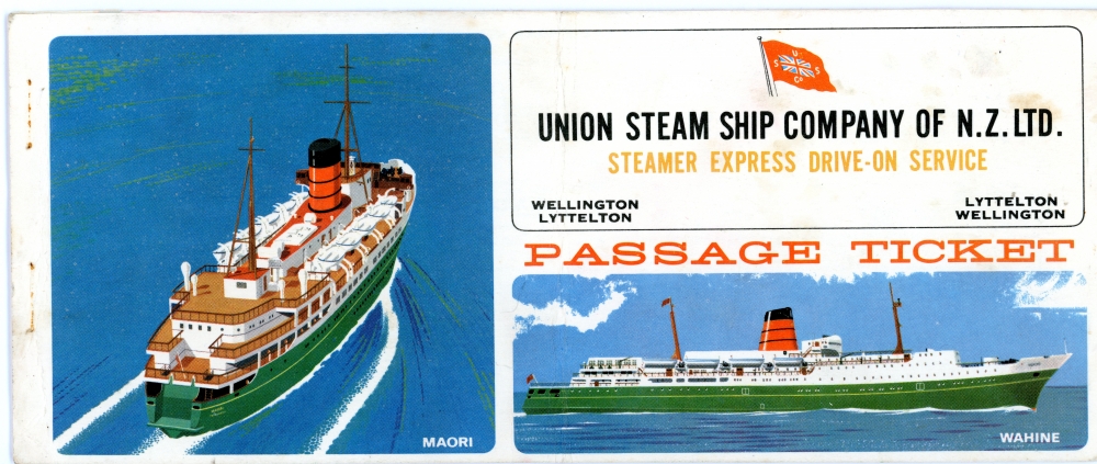 Union Steam Ship Company Passenger Ticket.