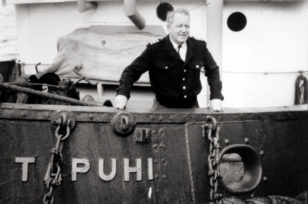 Captain Athol Olsson of the tug Tapuhi