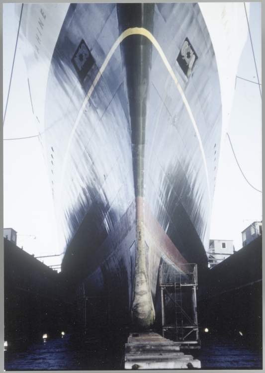 TEV Wahine in floating dock, 1967