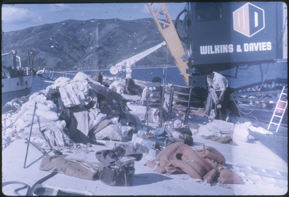 The stripping of passenger cabins from the TEV Wahine wreck.