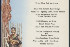 Christmas menu from TEV Wahine 1966
