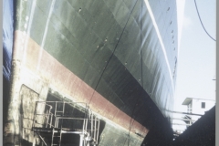 TEV Wahine in floating dock for annual survey '67