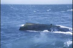 Part of the TEV Wahine still in the sea during the salvage operation.
