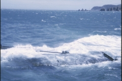 Part of the TEV Wahine still in the sea during the salvage operation.