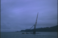 TEV Wahine wreck with crane attached