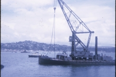 Floating crane Hikitia and Wellington Harbour pilot launch Tiakina in background