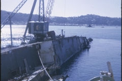TEV Wahine wreck with crane attached to hull